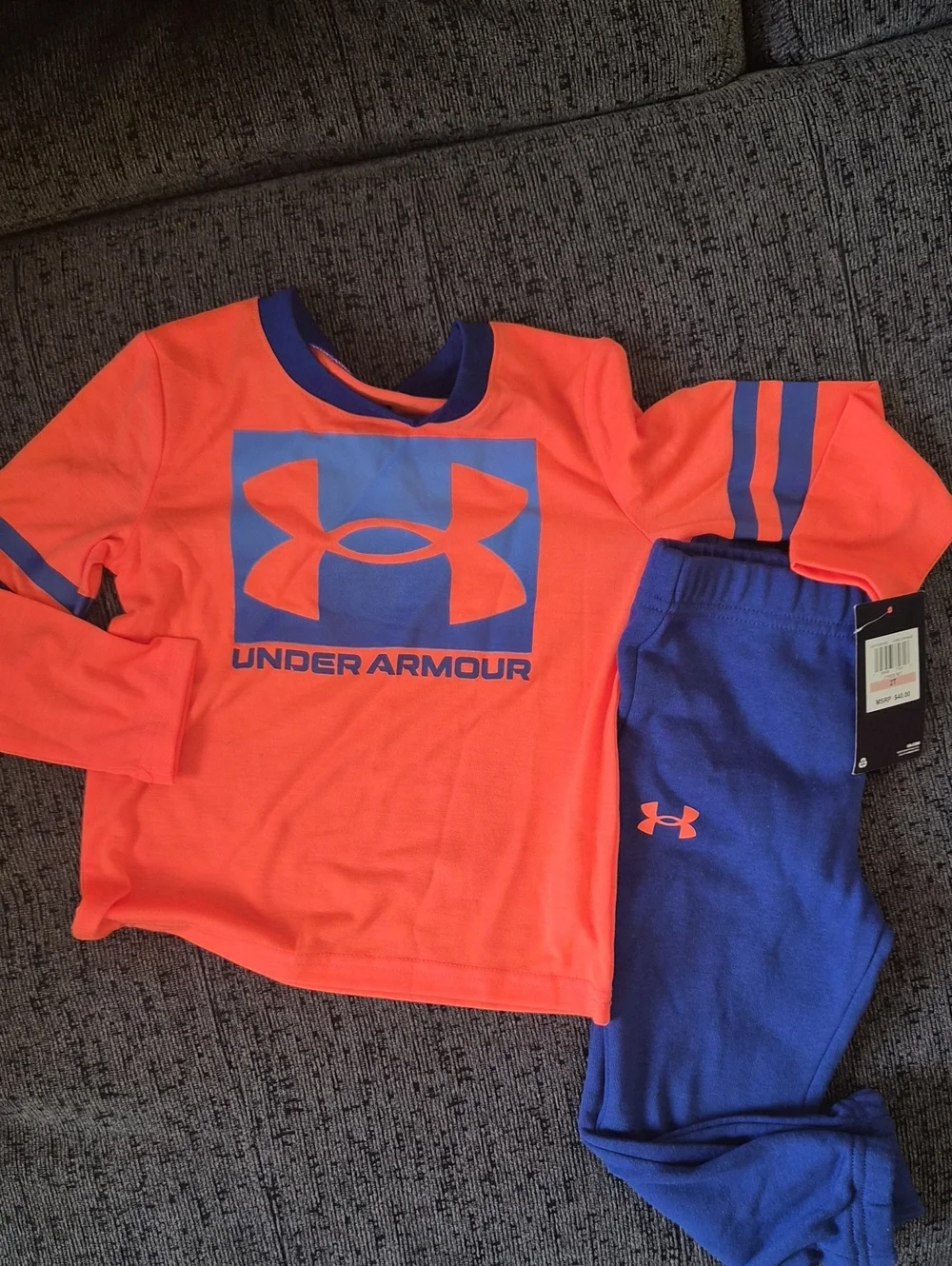 Under Armour Orange and Blue Kids' Logo Sweat Set